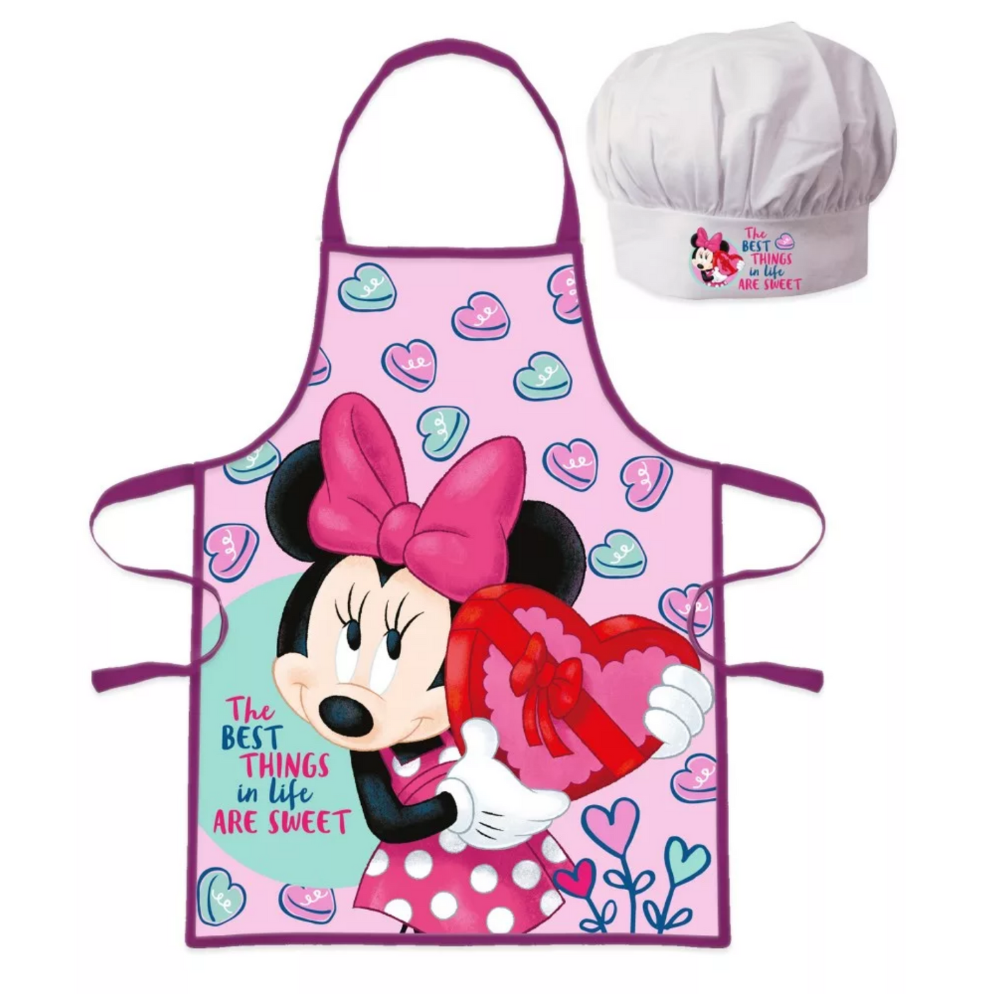 Minnie Mouse Herz Kochschürze Set mit Kochmütze