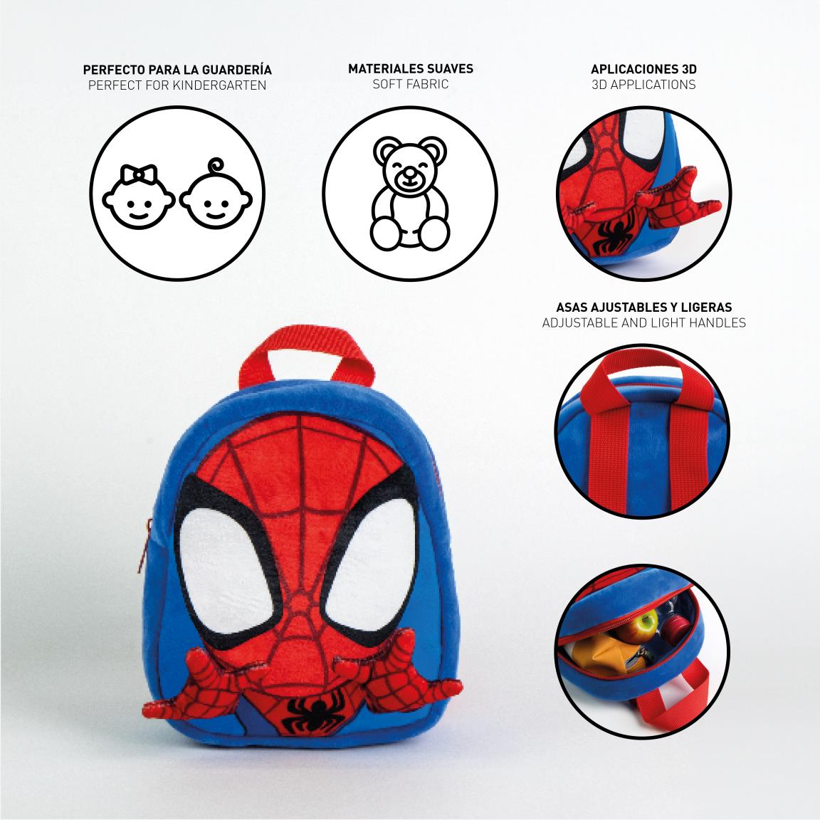 Spidey Kinderrucksack 3D Plüsch 18x4x22 cm