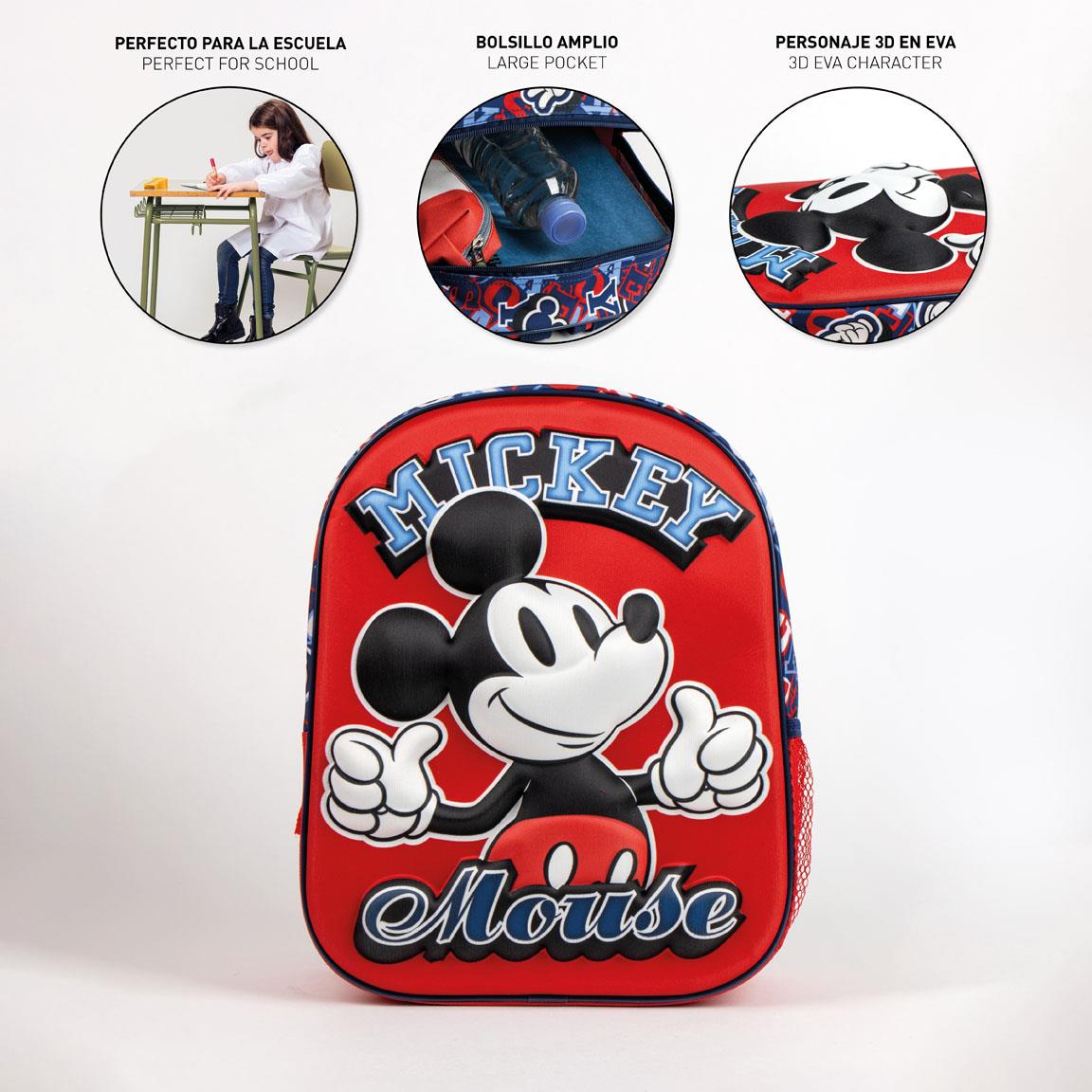 Disney Mickey Mouse 3D Kinderrucksack 31x25x10 cm