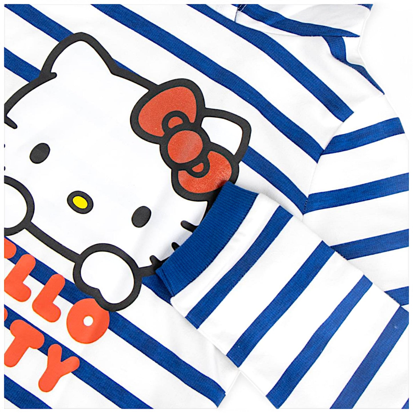 Hello Kitty Sweatkleid gestreift Gr. 104 - 140 cm