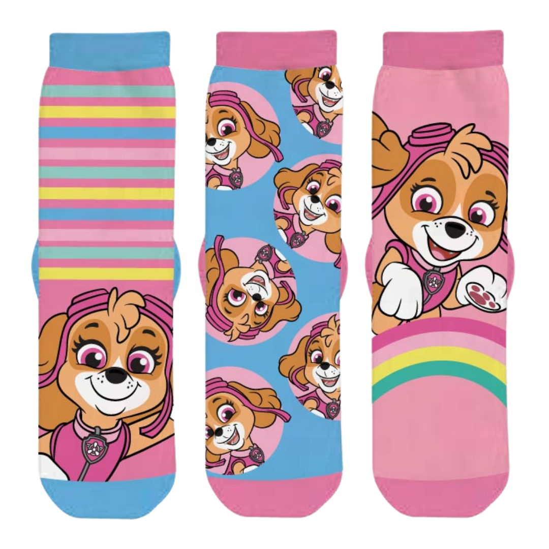 Paw Patrol Skye Kindersocken 3er - Pack Gr. 23-34
