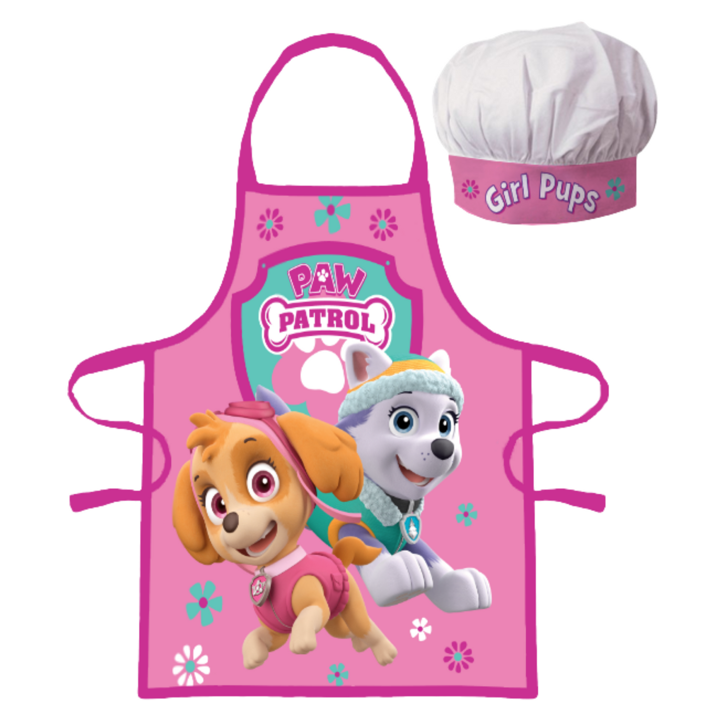 Paw Patrol Kochschürze Set mit Kochmütze für Mädchen - Skye & Everest