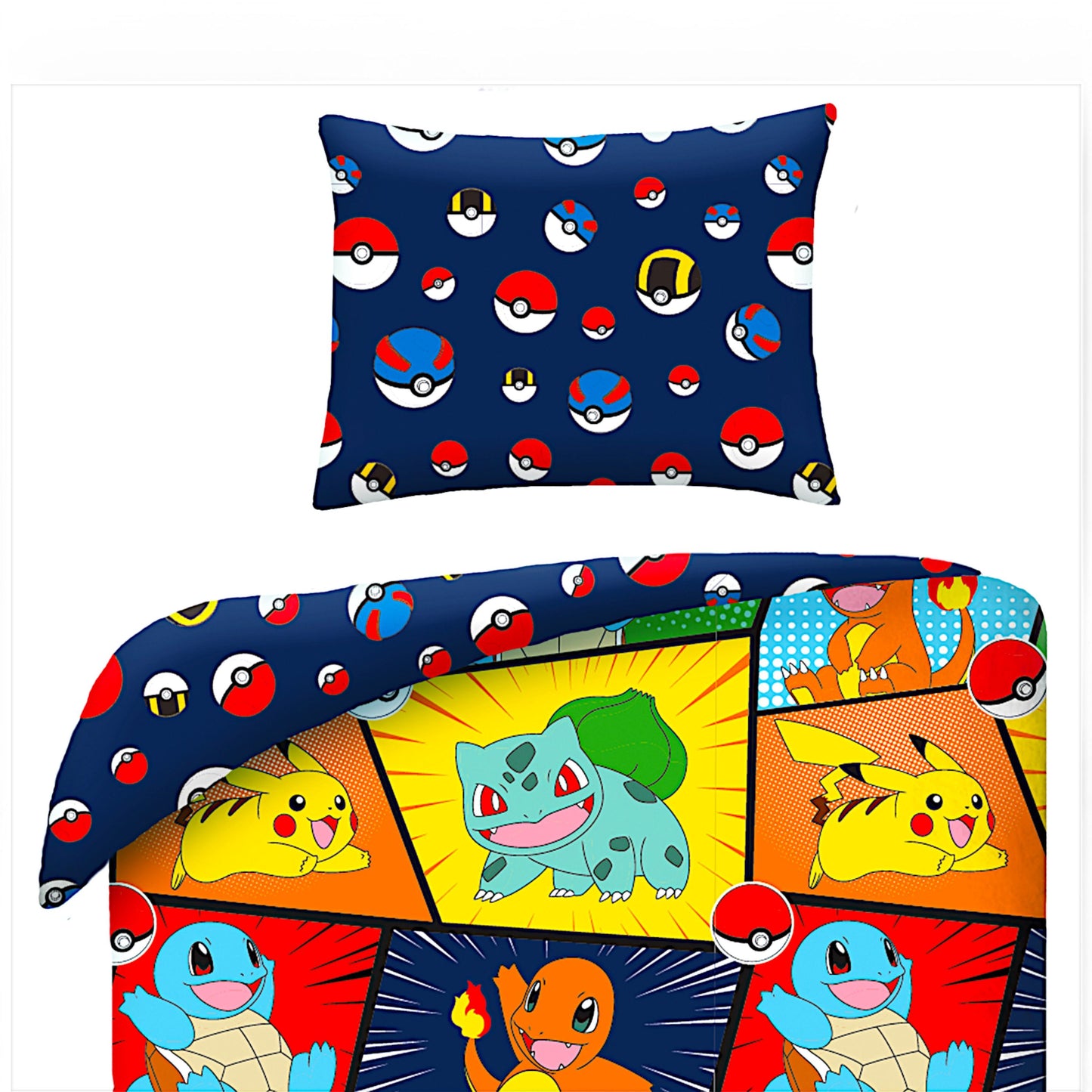 Pokémon Wende-Kinderbettwäsche Set 2-tlg. 135-140 x 200 cm