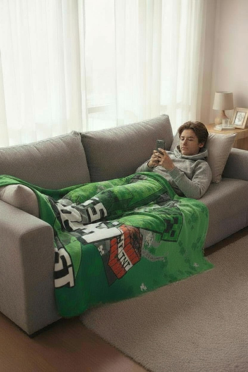 Minecraft Fleecedecke für Kinder 140 x 100 cm