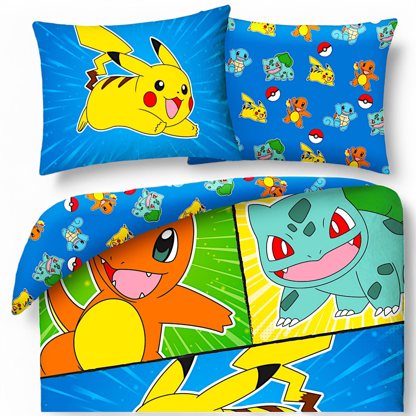 Pokémon Wende-Kinderbettwäsche Set 2-tlg. 135-140 x 200 cm