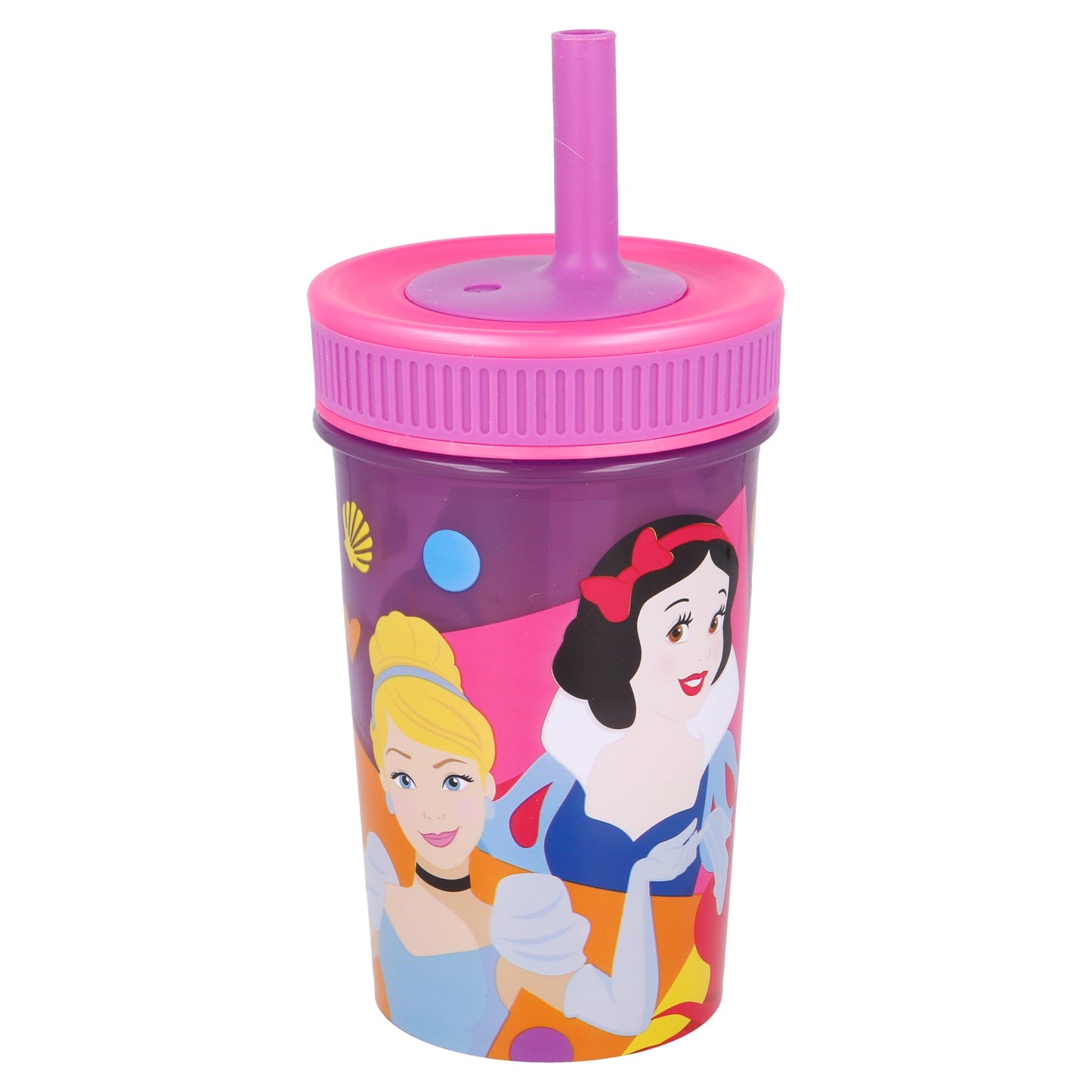 Disney Princess Trinkbecher auslaufsicher 465 ml mit weichem Silikon Trinkhalm