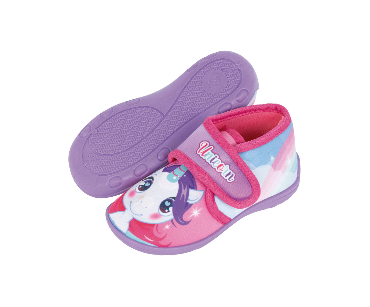 Einhorn Hausschuhe mit Klettverschluss