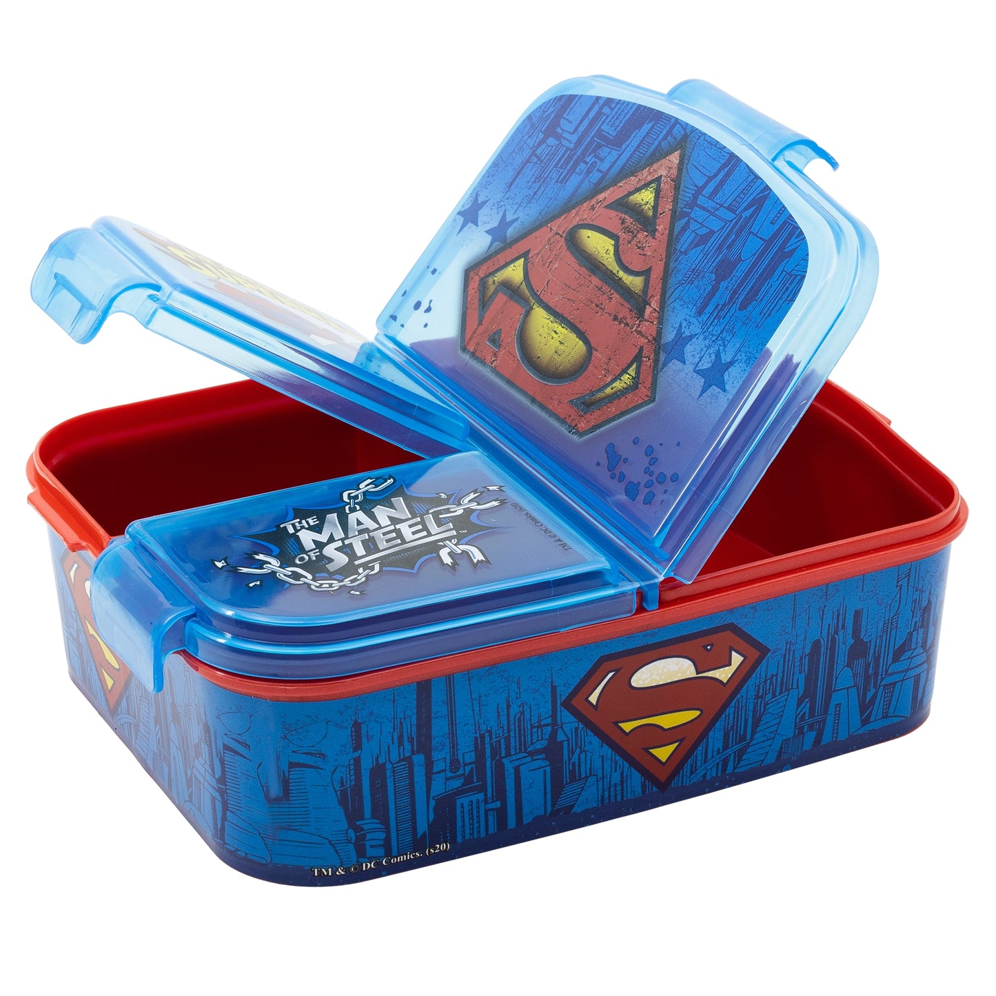 Superman Brotdose mit 3-Fach-Unterteilung