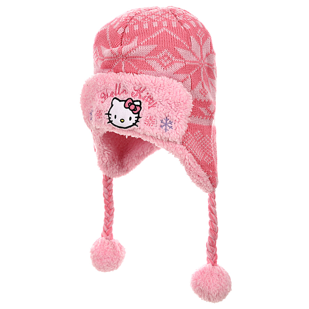 Hello Kitty Set Mütze & Handschuhe im peruanischen Stil