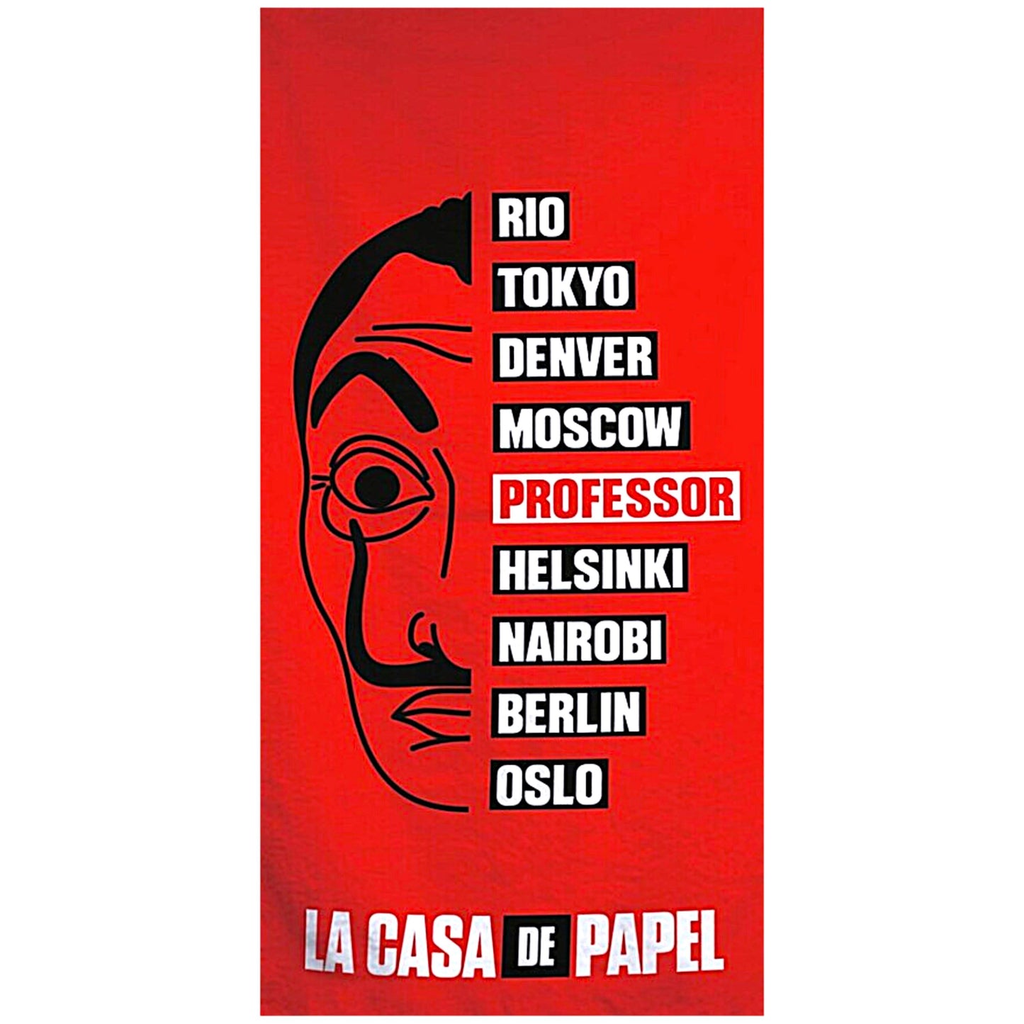 Bade-/Strandtuch La Casa de Papel 70 x 140 cm