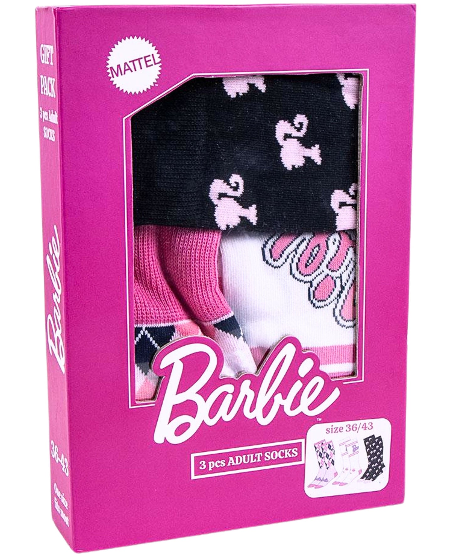 Barbie 3er - Pack Socken in Geschenkkarton Gr.36-43