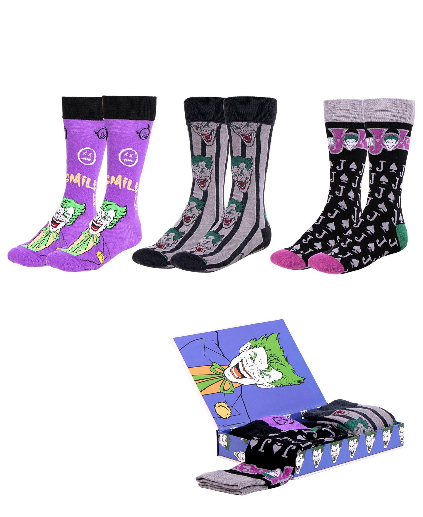 Joker Batman 3er - Pack Socken in Geschenbox Gr. 38-45