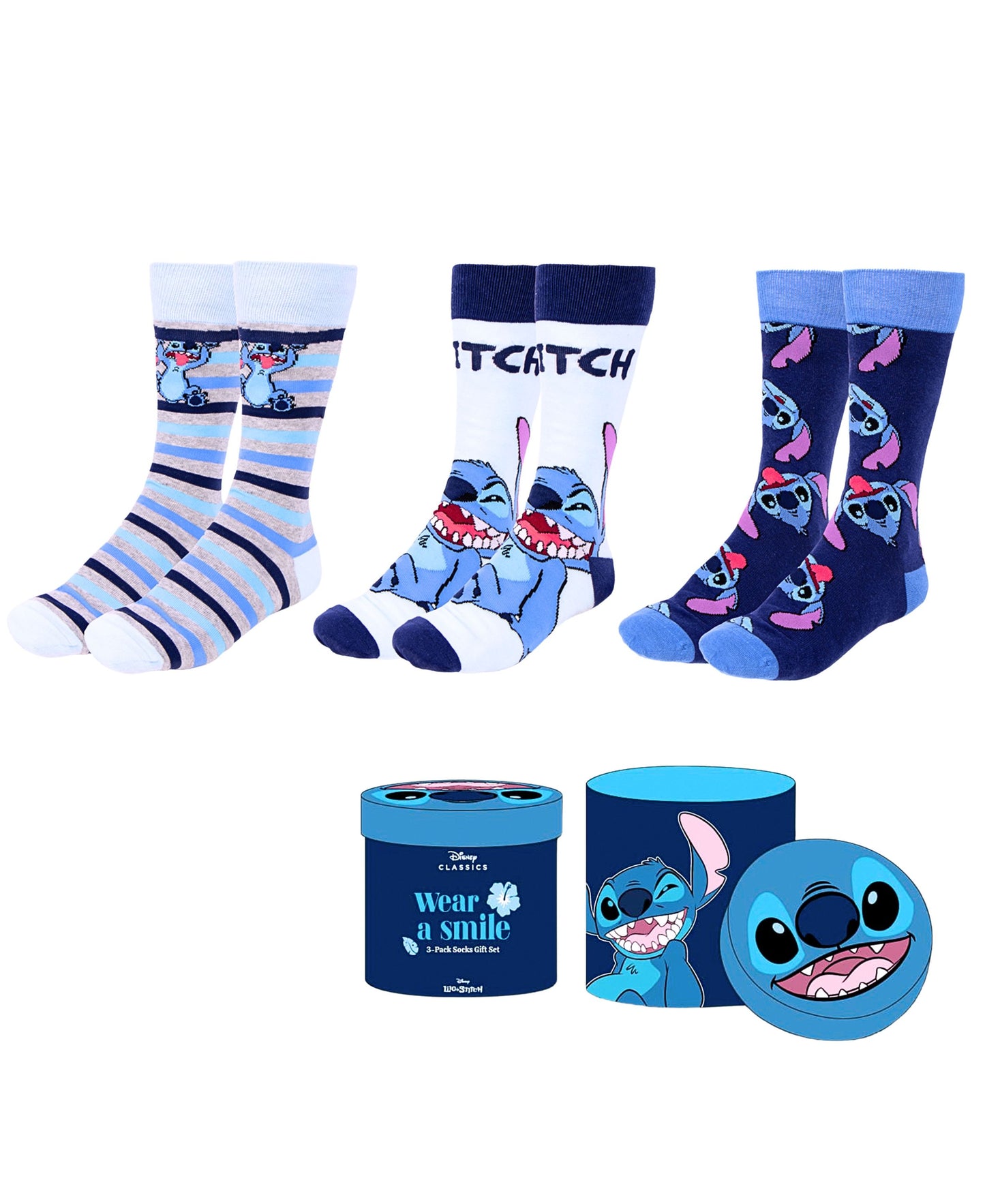 Stitch 3er - Pack Socken in Geschenkkarton Gr. 36-43