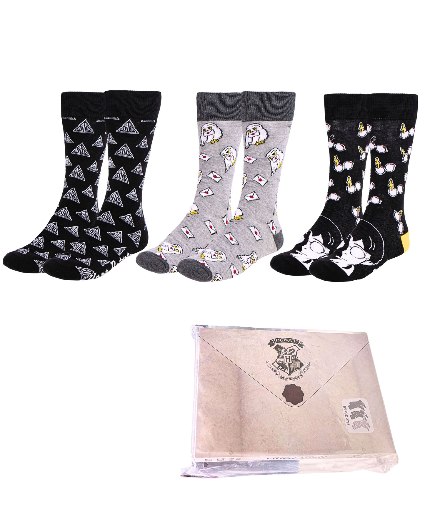 Harry Potter 3er - Pack Socken in Geschenkbox Gr. 38-45