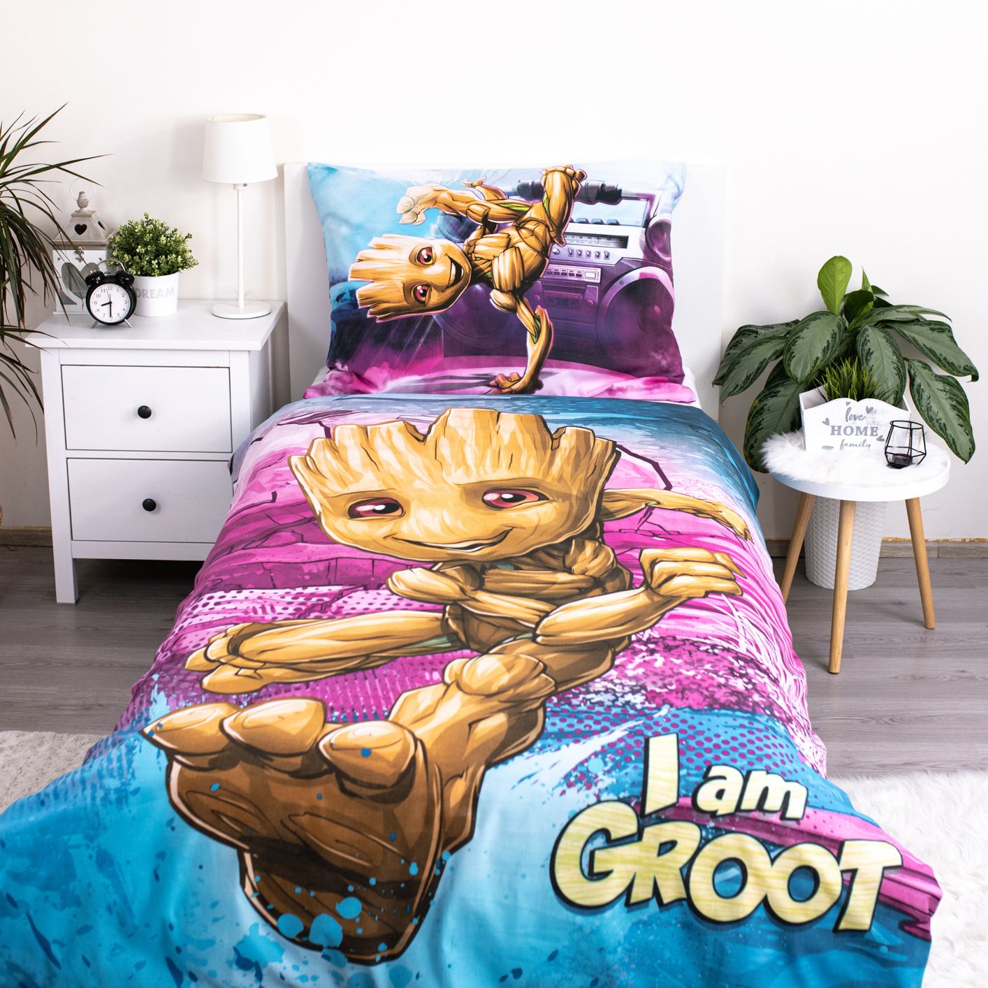 Kinderbettwäsche Marvel Groot - Set 2-tlg. 135-140 x 200 cm