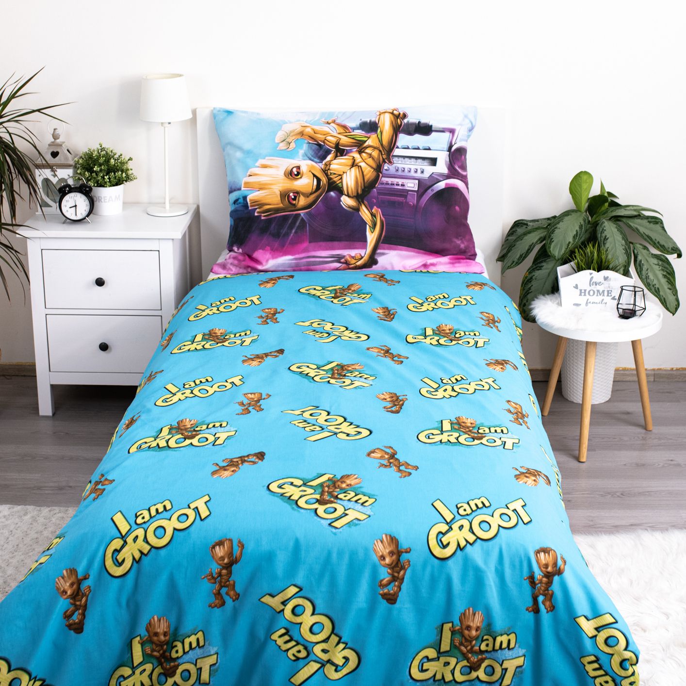 Kinderbettwäsche Marvel Groot - Set 2-tlg. 135-140 x 200 cm
