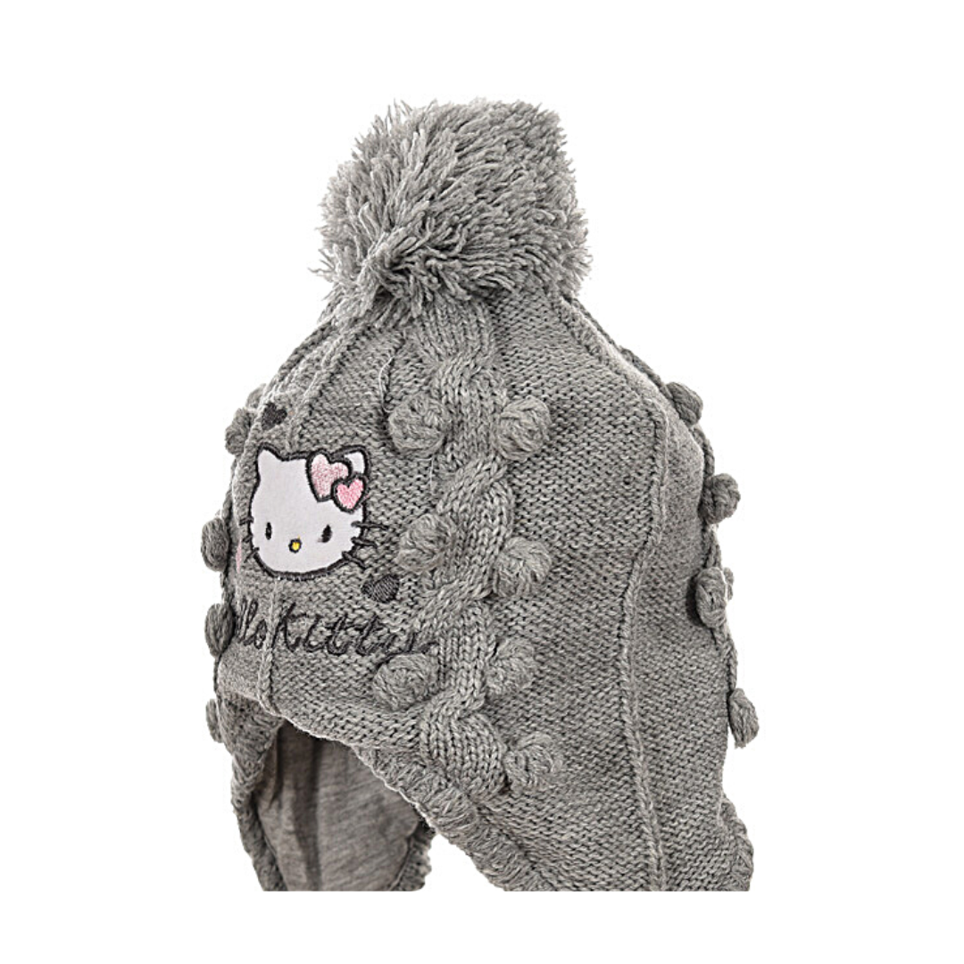 Hello Kitty Baby Mütze gestrickt mit Zöpfen