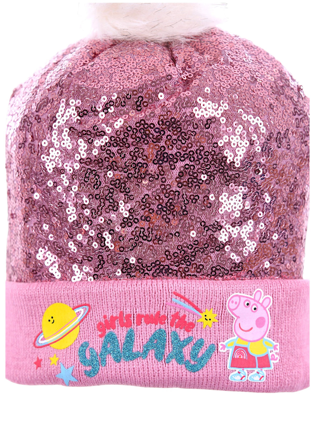 Peppa Pig Winter Set Mütze mit Pailletten & Handschuhe