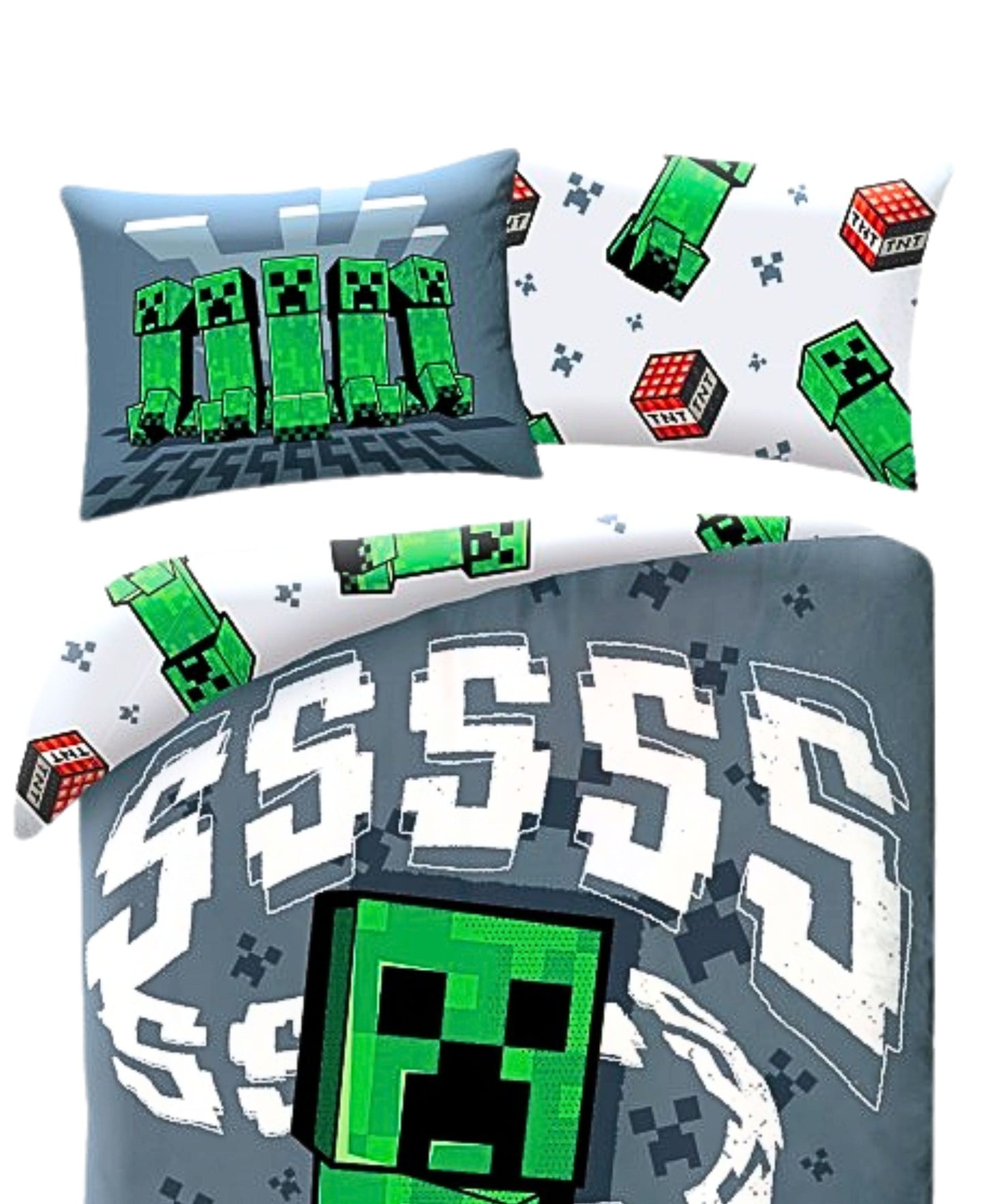 Minecraft Creeper Bettwäsche Set 2-tlg. 135-140x 200 cm