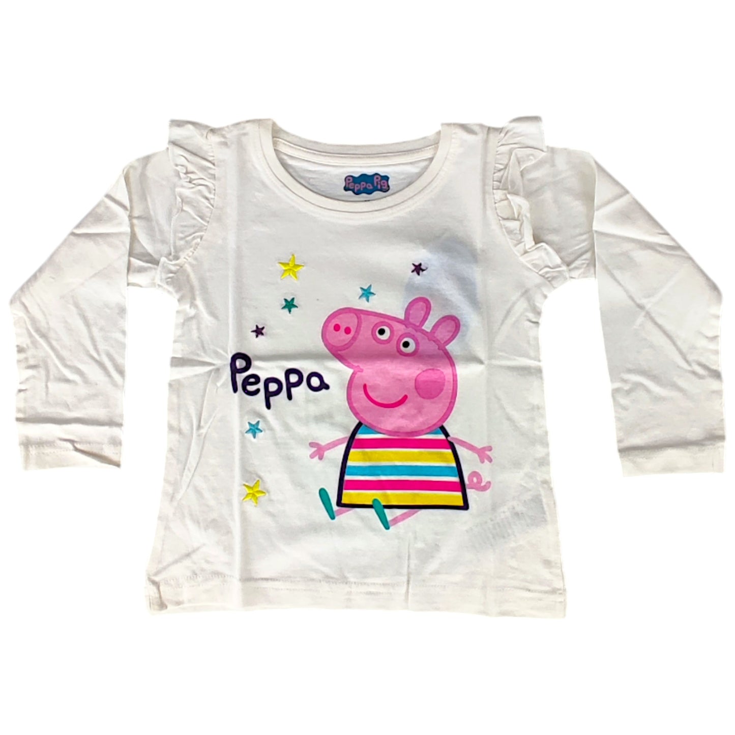 Peppa Pig Langarmshirt mit Rüschen für Mädchen Gr. 92 - 116 cm