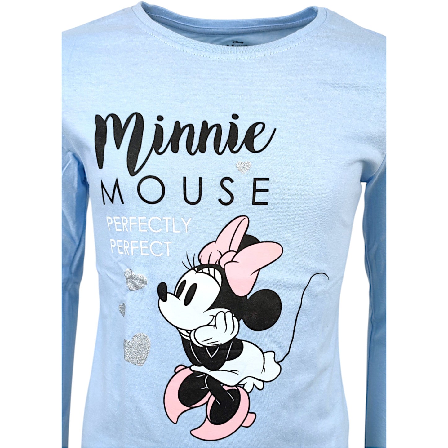Minnie Mouse Langarmshirt mit Glitzer für Mädchen Gr. 98 - 128 cm