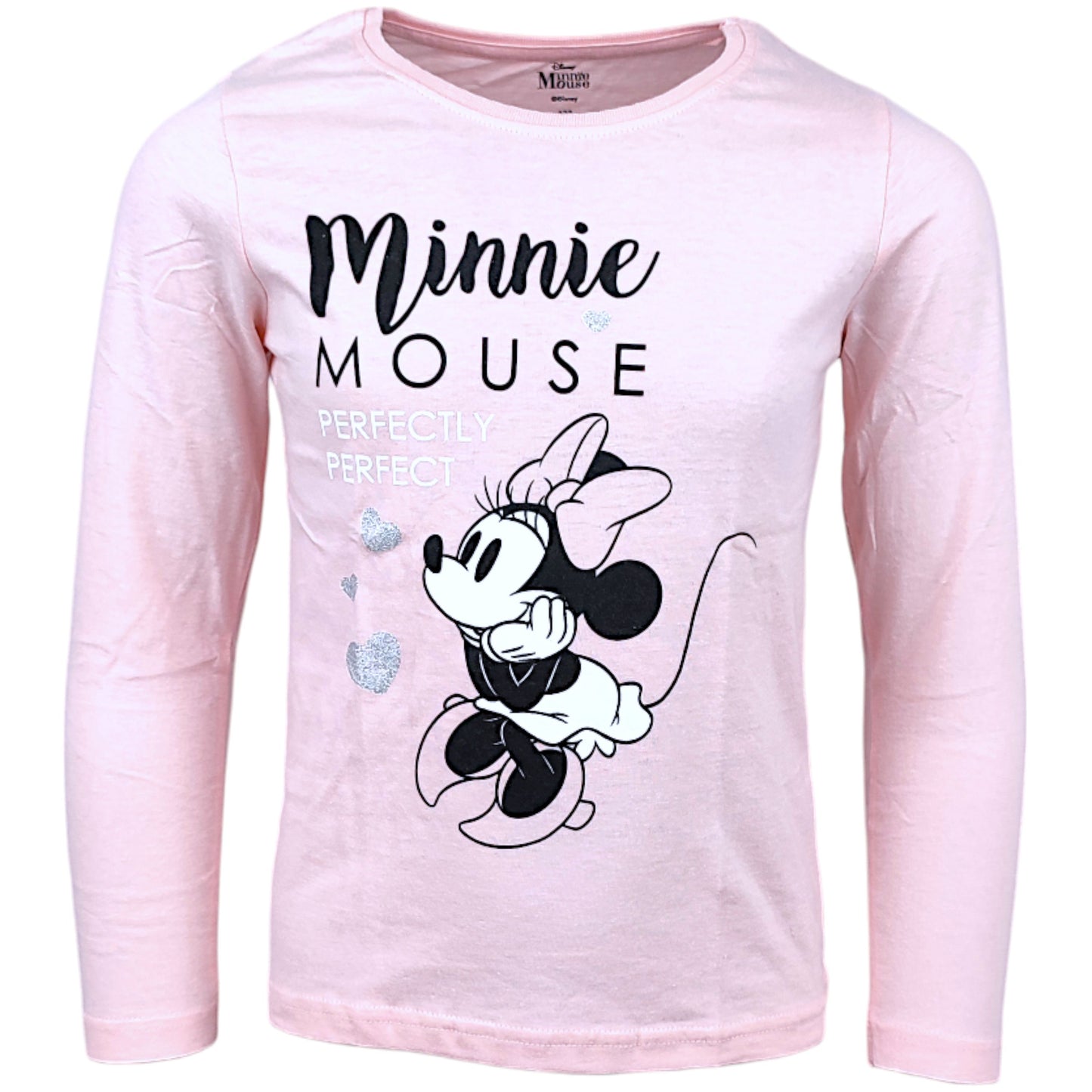 Minnie Mouse Langarmshirt mit Glitzer für Mädchen Gr. 98 - 128 cm
