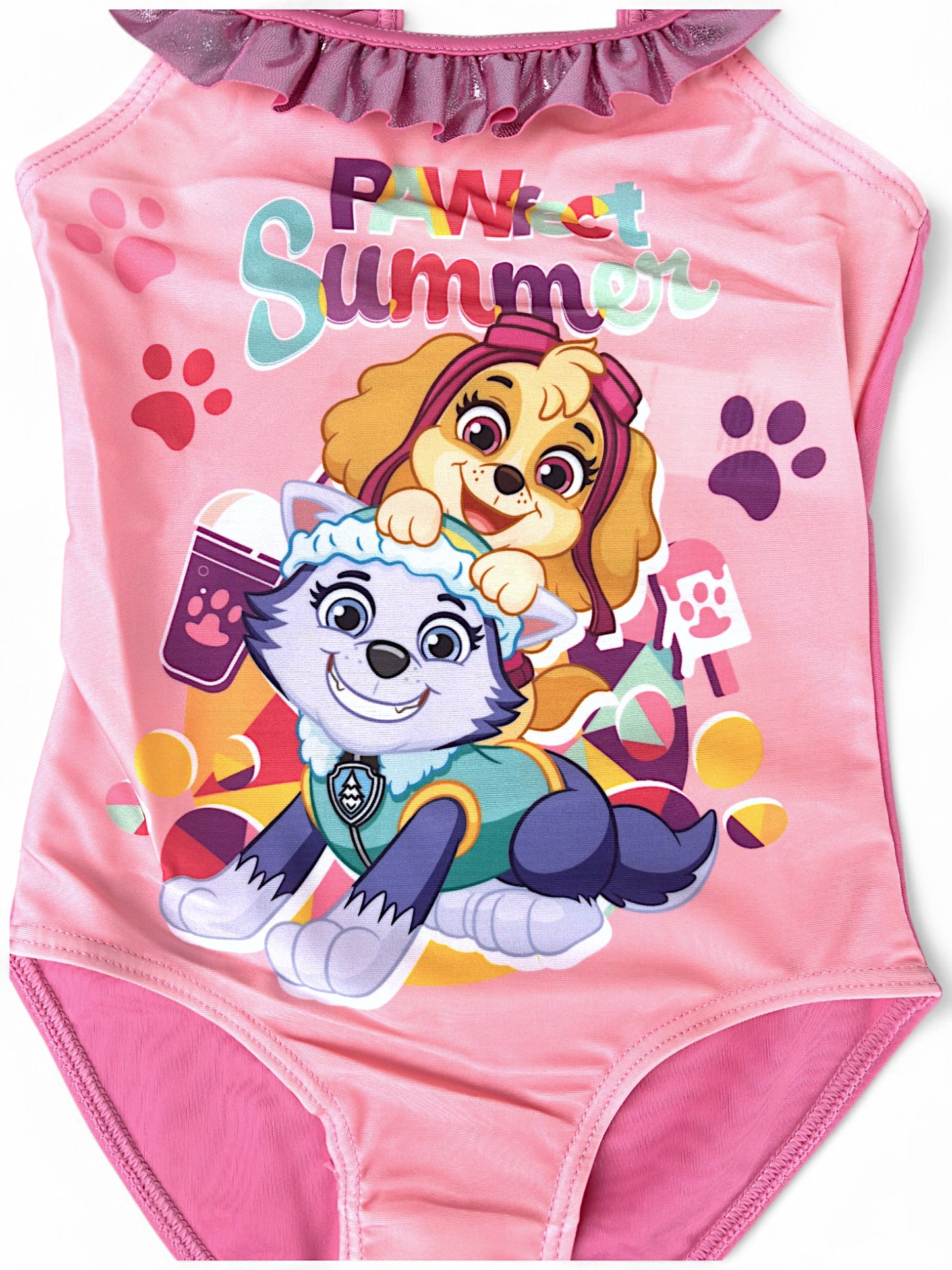 Paw Patrol Badeanzug mit Rüschendetails & Glitzer Gr.98 -128 cm
