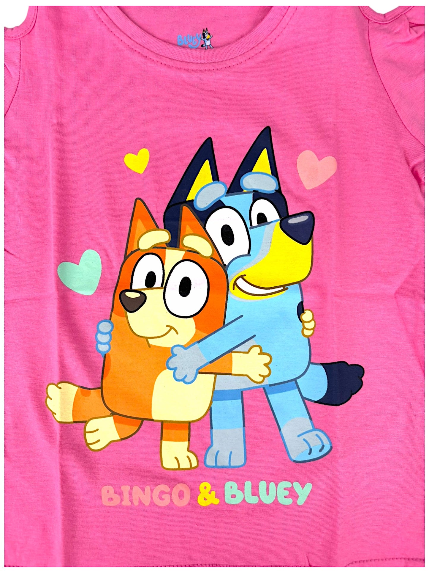 Bluey & Bingo T-Shirt mit Cut-Out für Mädchen Gr. 92 - 116 cm