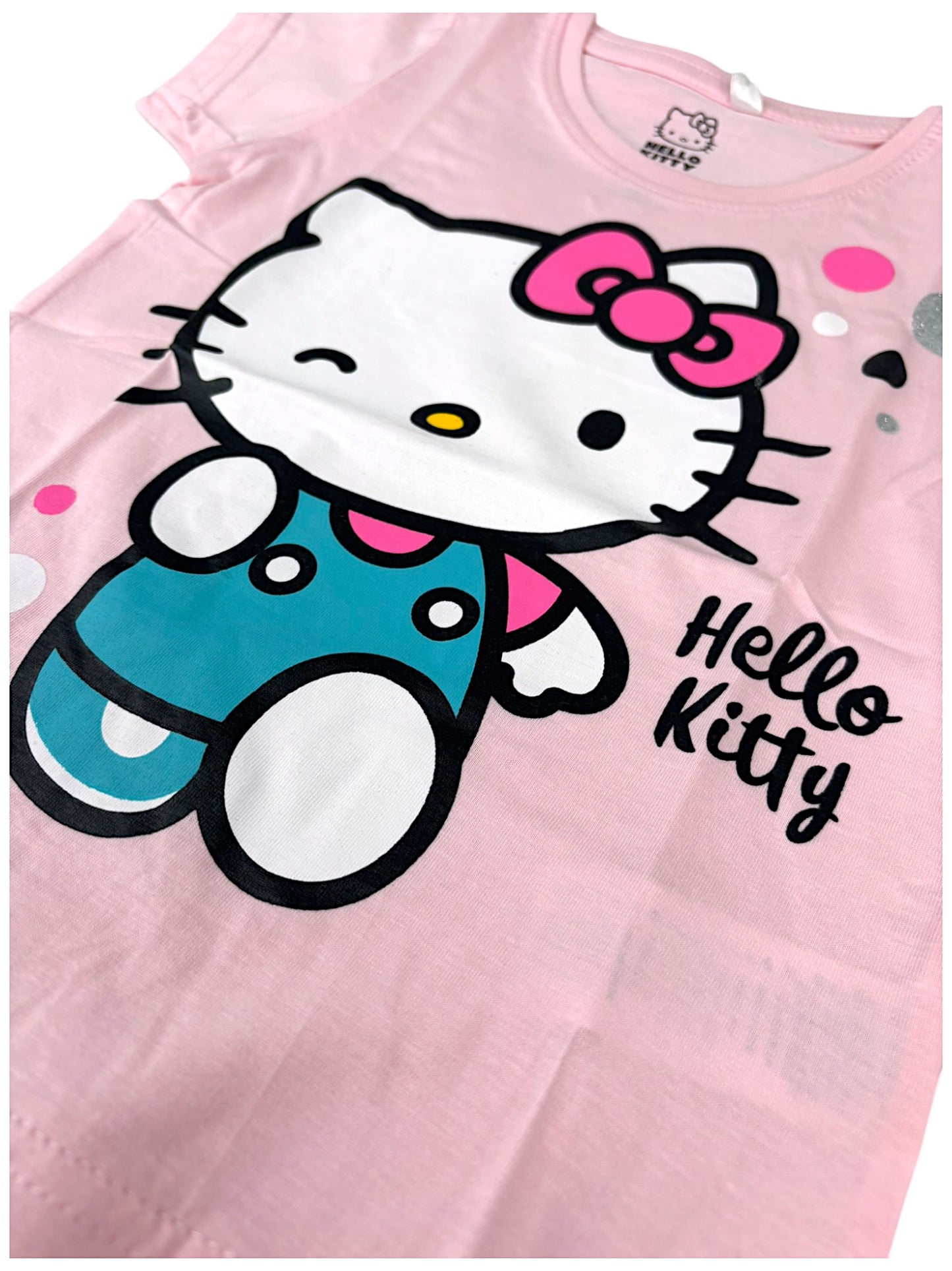 Hello Kitty T-Shirt für Mädchen mit Glitzer Gr. 104 - 134 cm
