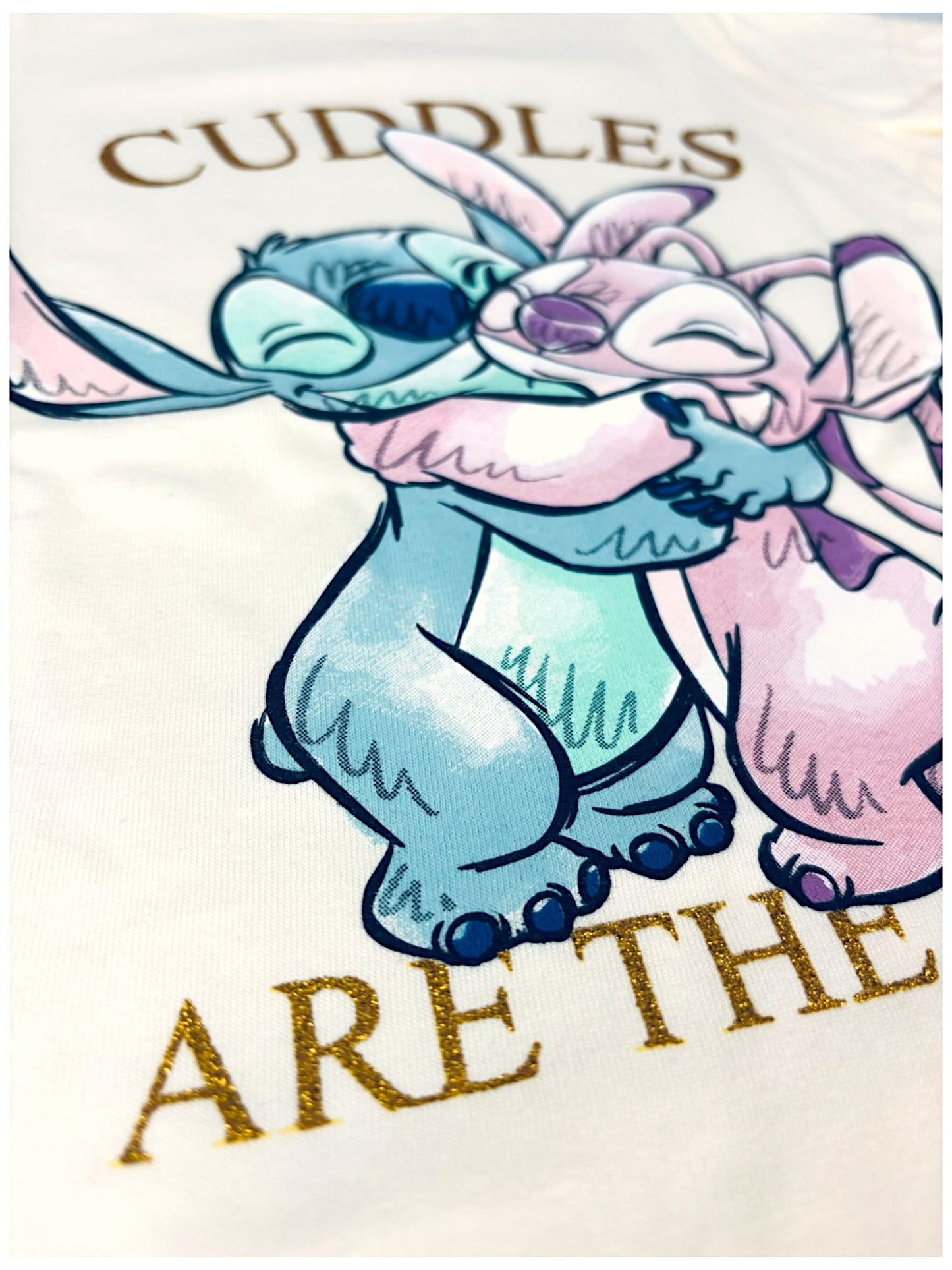 Disney Stitch Schlafanzug kurz mit Glitzerdetails - Shorty für Mädchen Gr. 104 - 152 cm