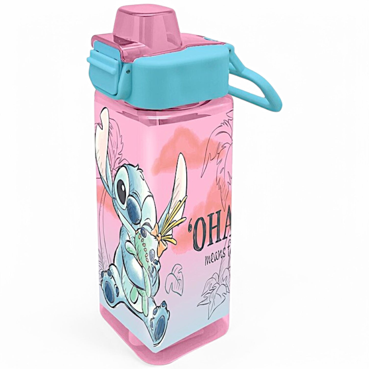 Lilo & Stitch Trinkflasche 500ml mit Tragegriff & Klappdeckel