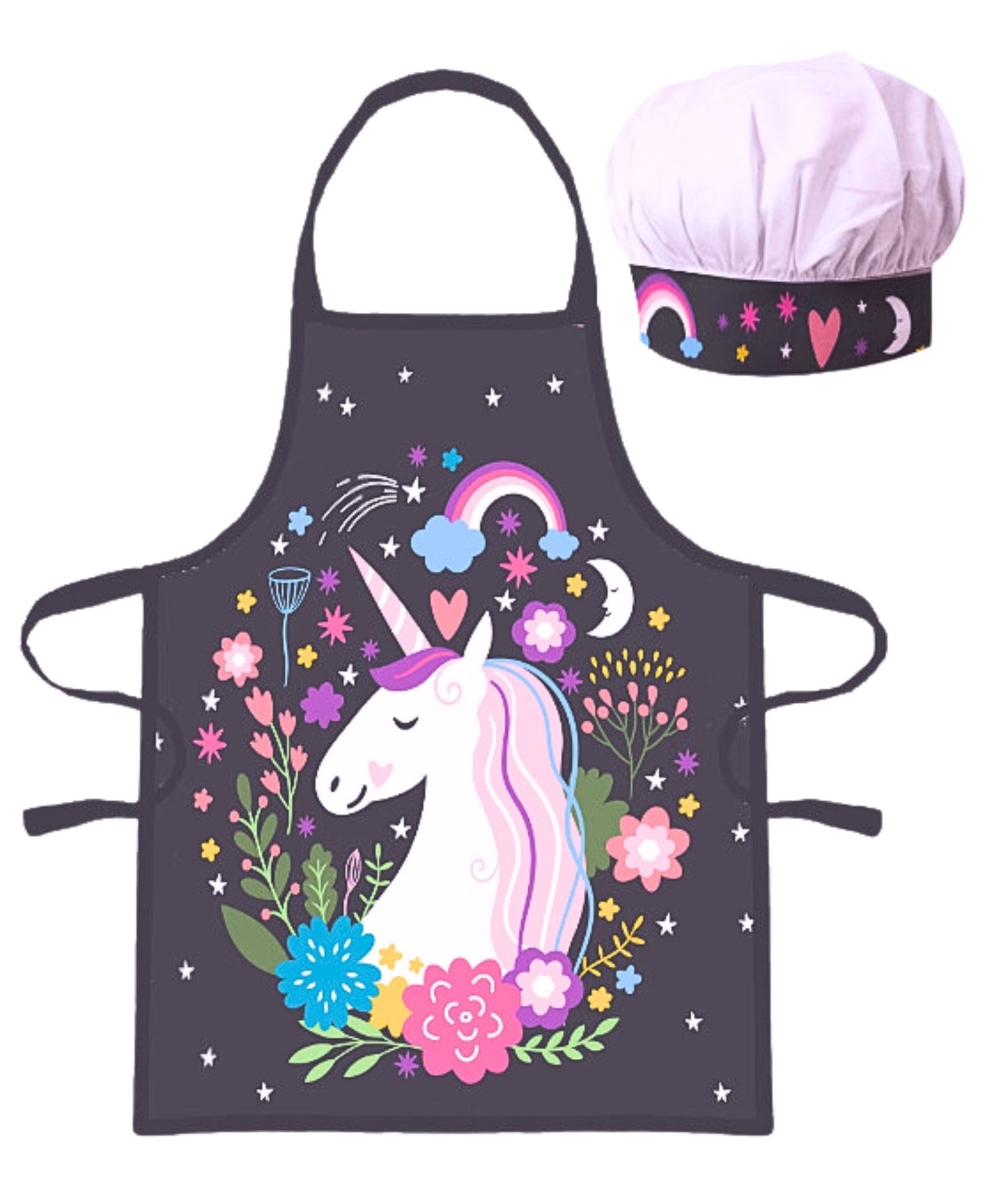 Einhorn Kochschürze Set mit Kochmütze