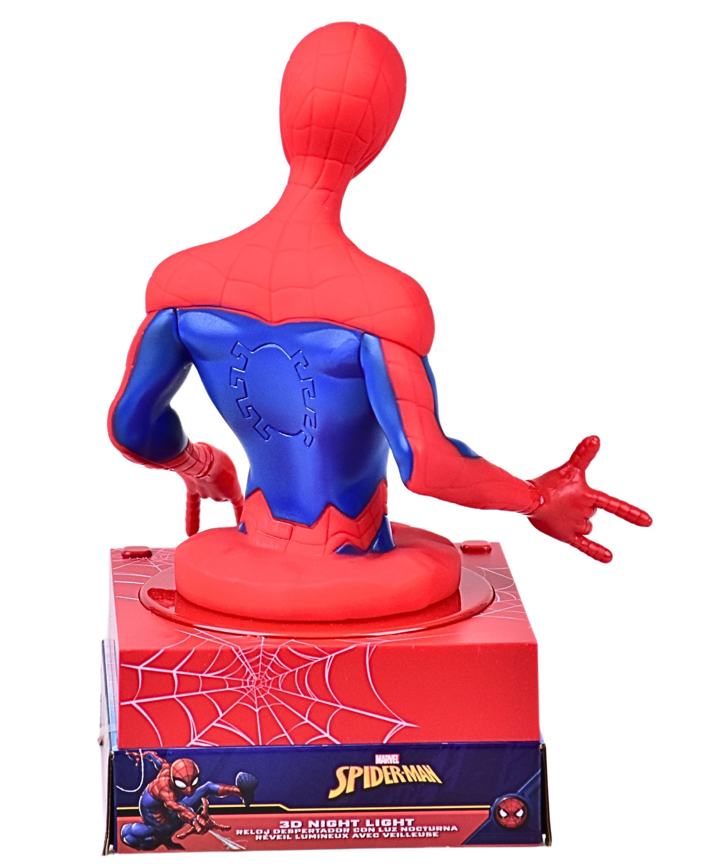 Spider-Man Wecker mit 3D Figur & LED Nachtlicht