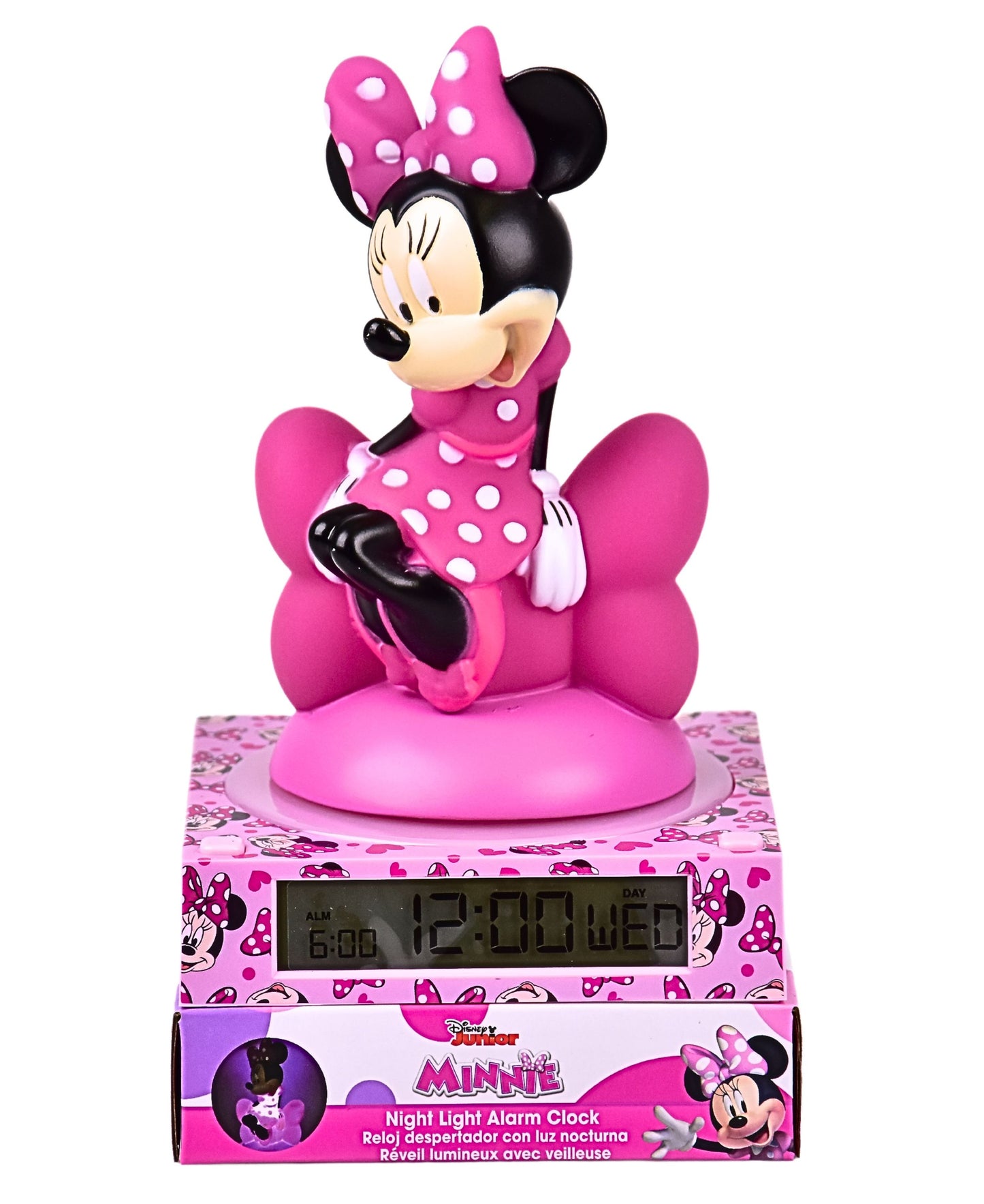 Minnie Mouse Wecker mit 3D Figur & LED Nachtlicht