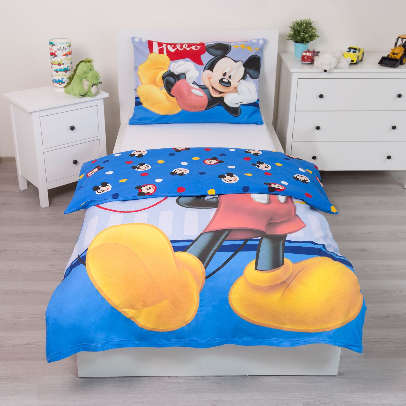 Kinderbettwäsche Disney Mickey Mouse Set 2-tlg. 135-140 x 200 + 50x70 cm
