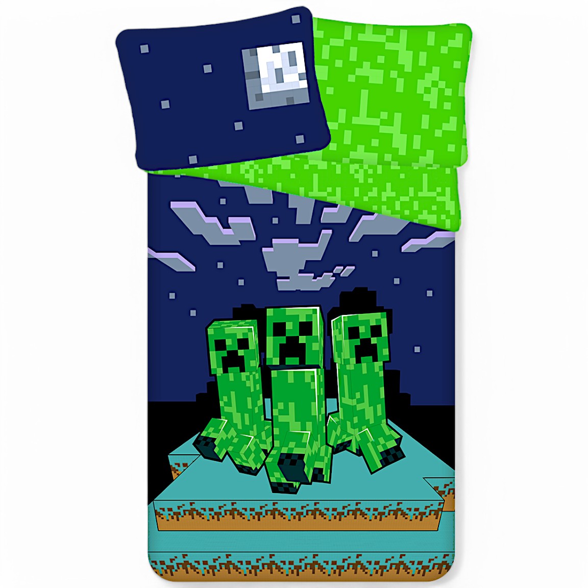 Kinderbettwäsche Minecraft Creeper Set 2-tlg. 135-140 x 200 cm