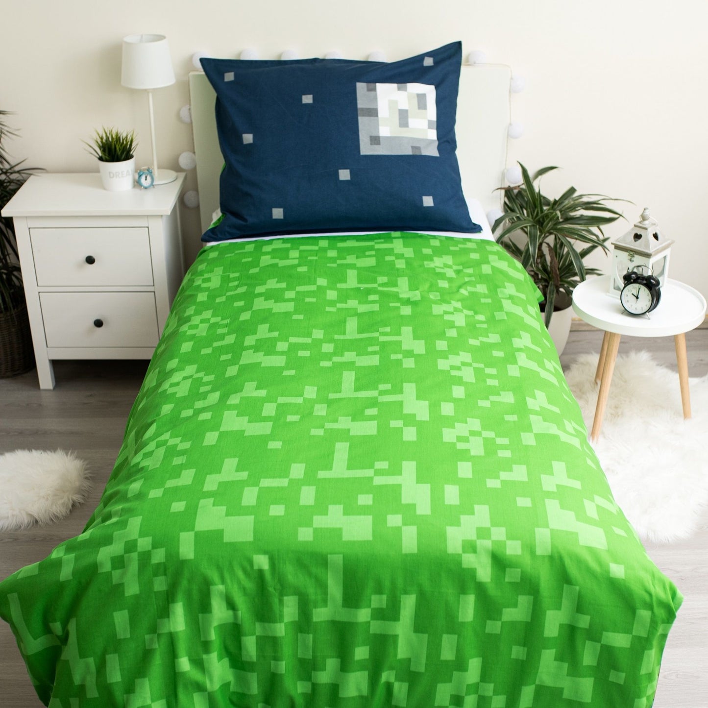 Kinderbettwäsche Minecraft Creeper Set 2-tlg. 135-140 x 200 cm
