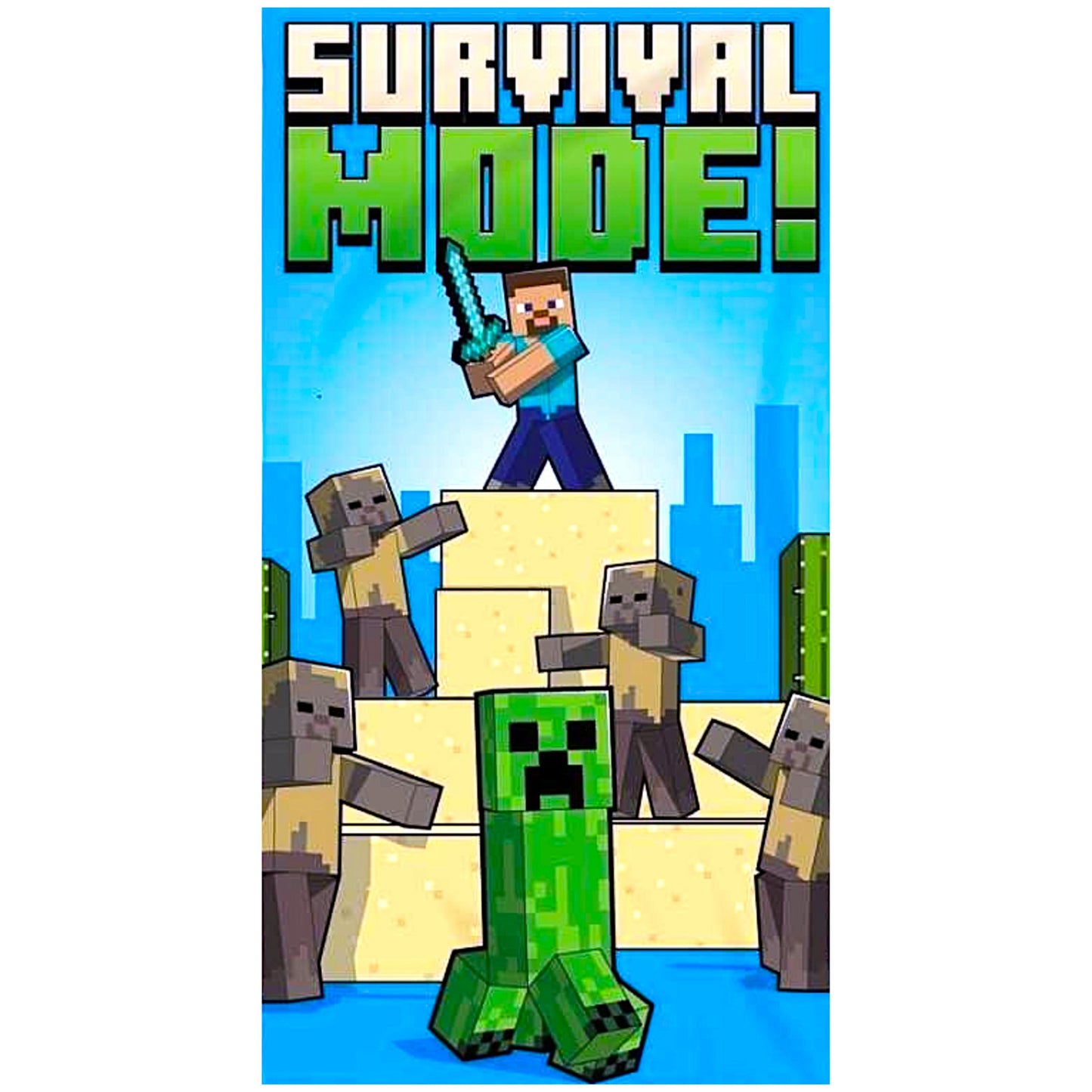 Minecraft Bade-/Strandtuch 70 x 140 cm