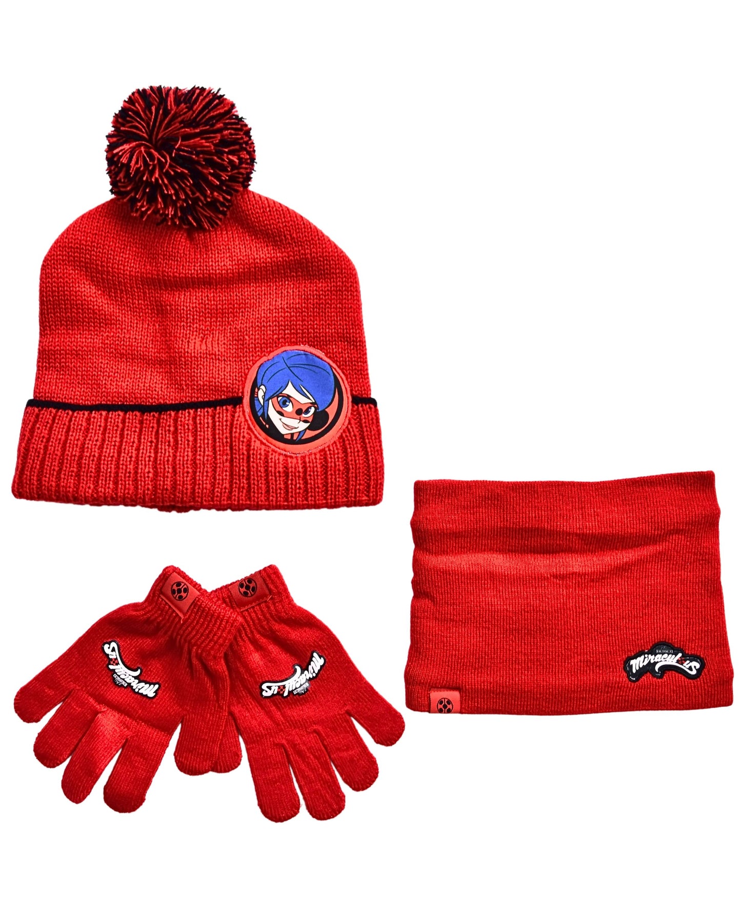 Miraculous Winter Mütze Set 3-teilig für Mädchen