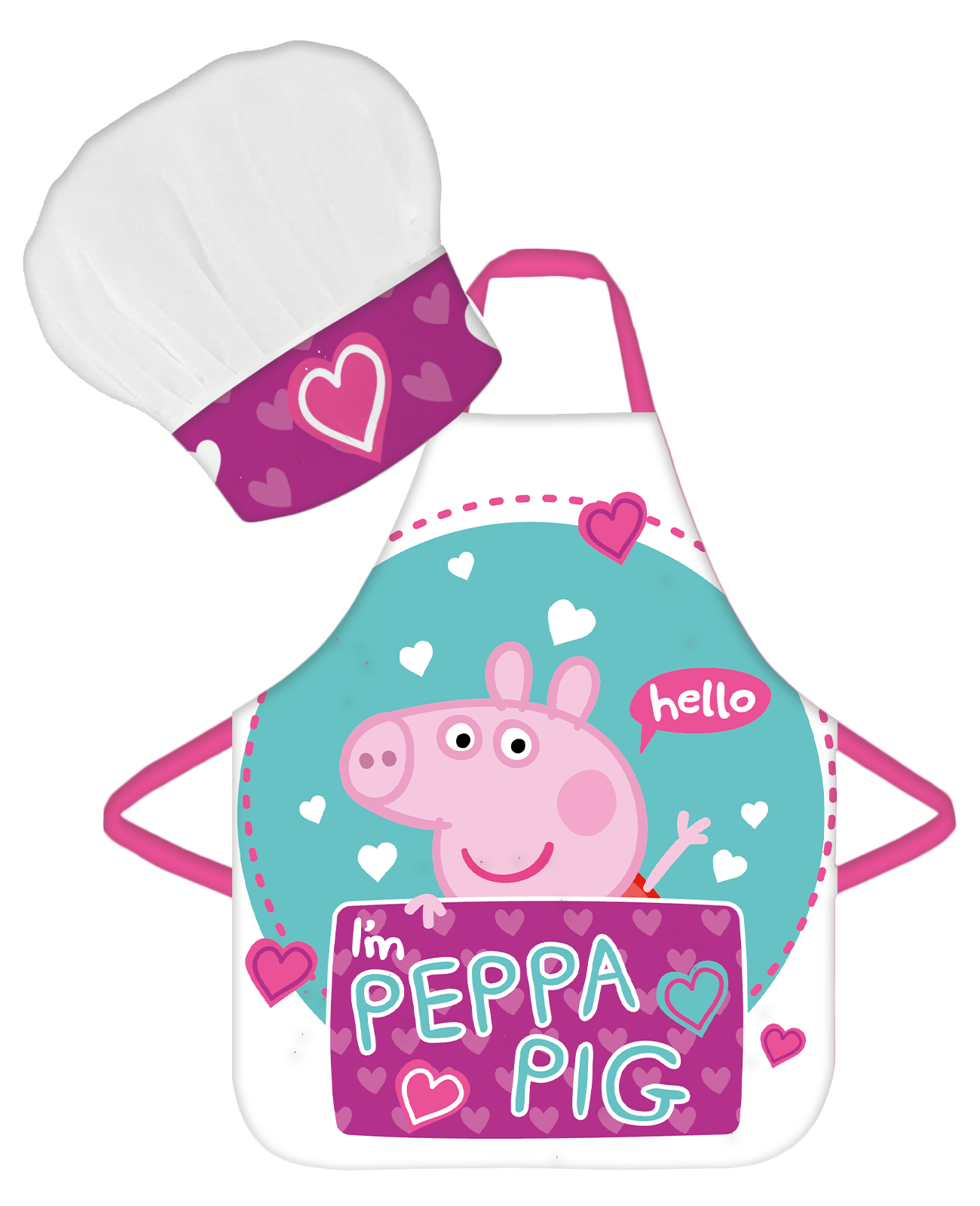 Peppa Pig Kochschürze Set mit Kochmütze