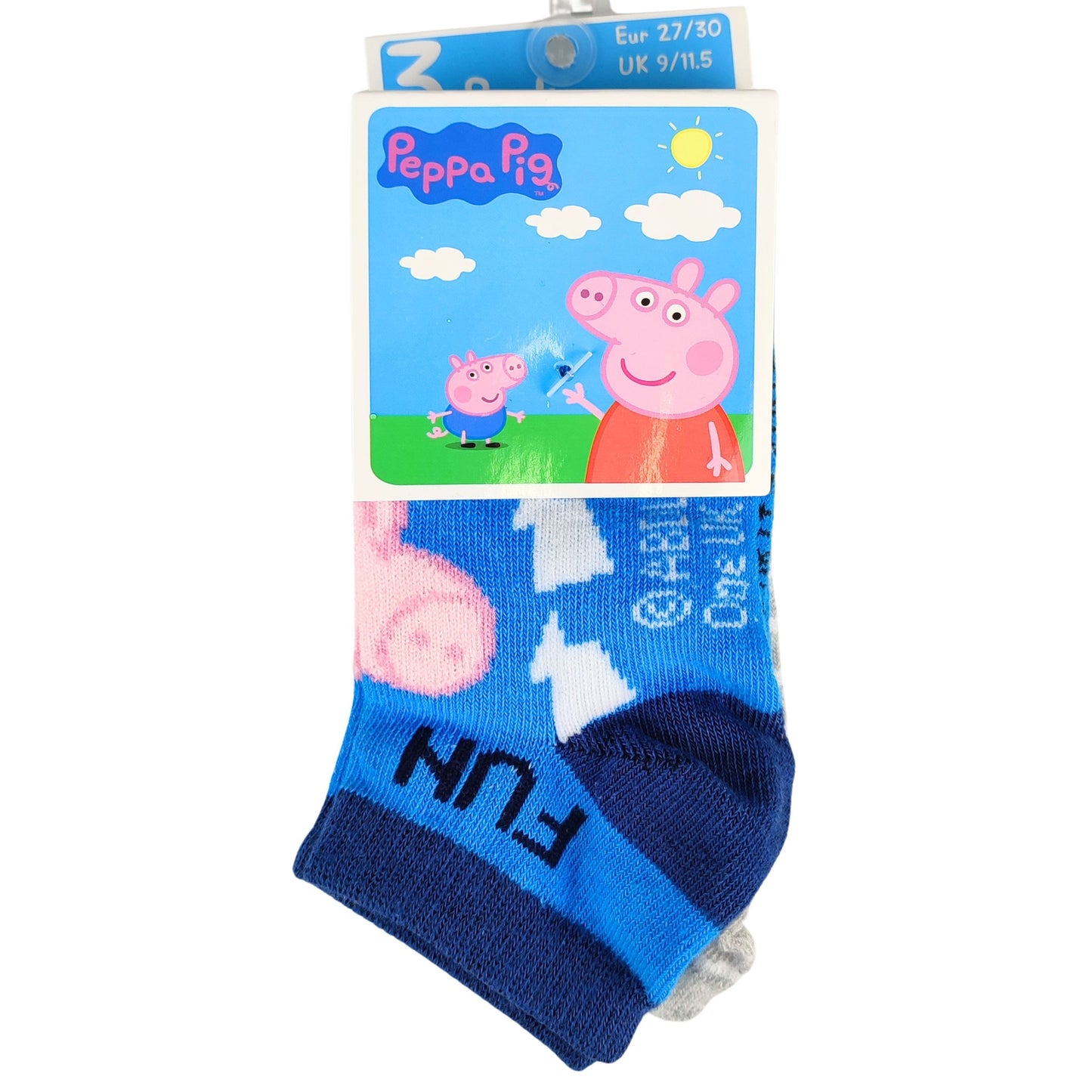 Peppa Pig Kindersocken George 3er - Pack Gr. 23-34