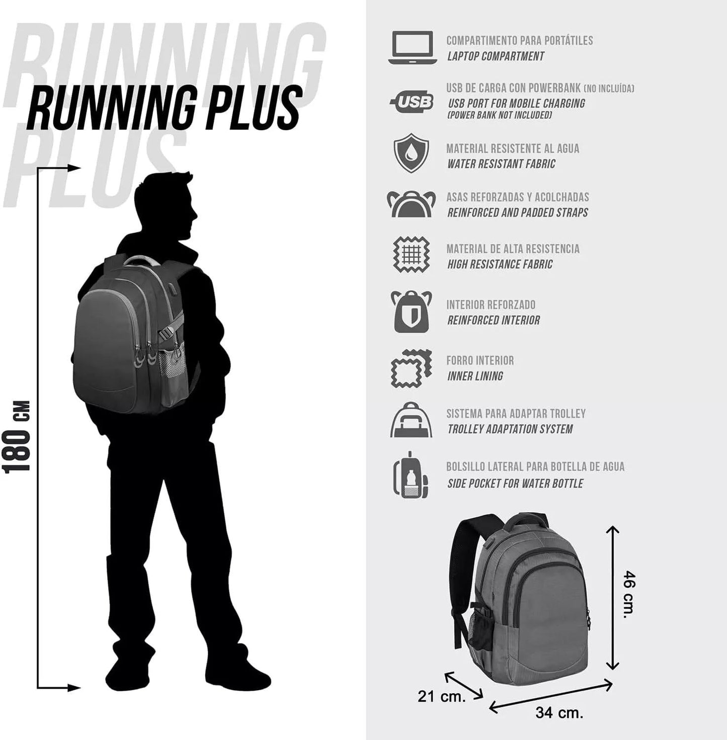 Rucksack Disney Minnie Mouse 34 x 21 x 46 cm