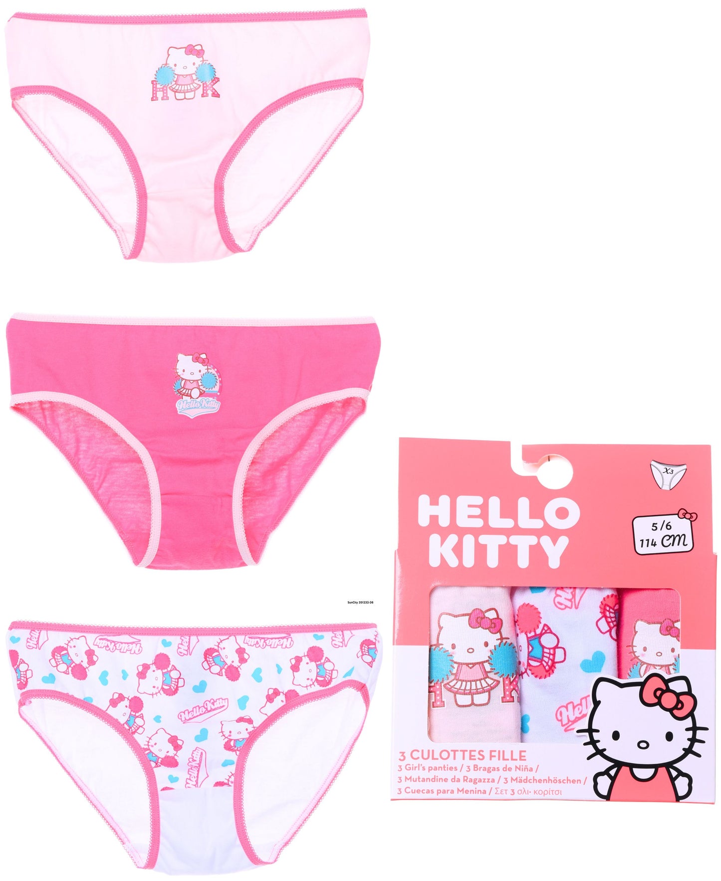 Hello Kitty Slip 3-er Pack