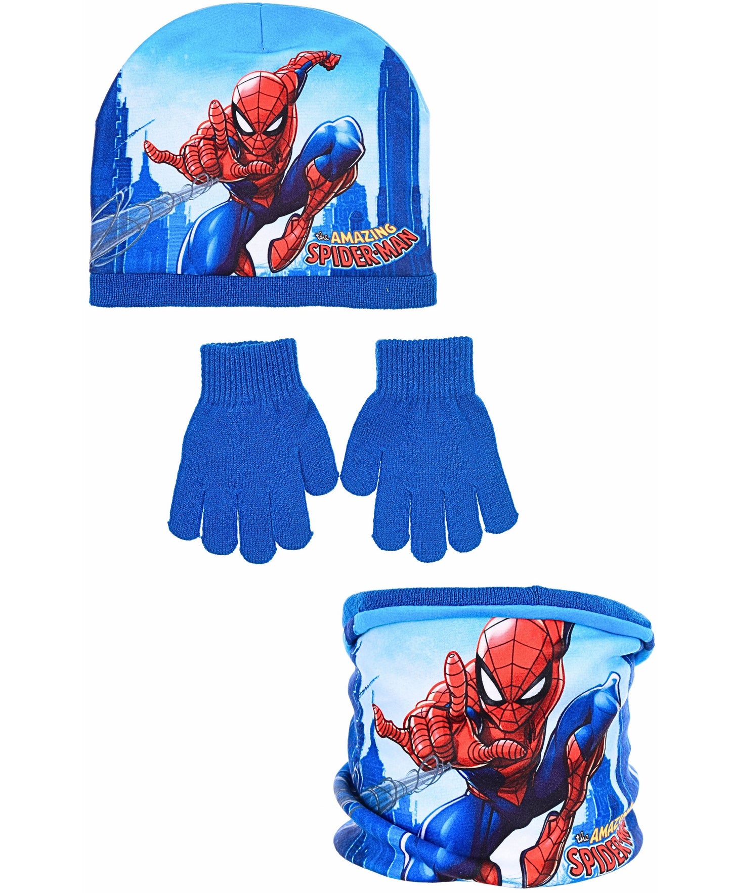 Spider-Man Winter Mütze Set 3-teilig für Jungen