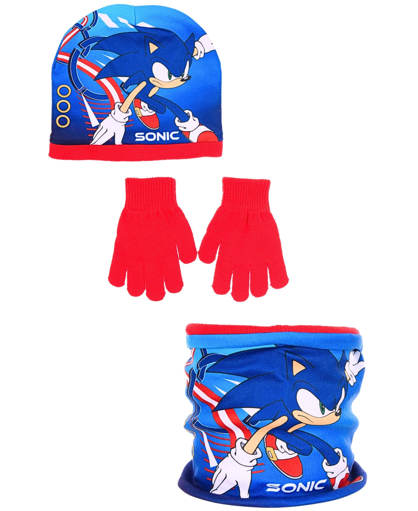 Sonic The Hedgehog Winter Mütze Set 3-teilig