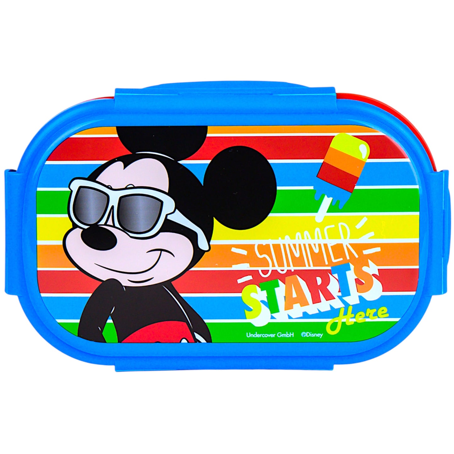 Mickey Mouse Brotdose mit 2 Fach Unterteilung & Göffel-Messer