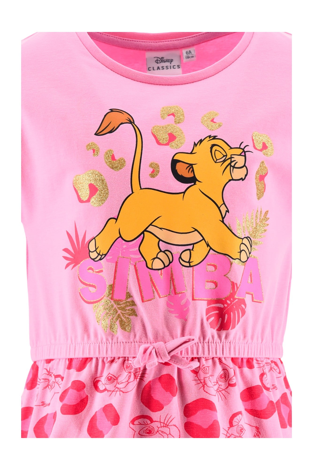 König der Löwen Sommerkleid mit Glitzer 104-140 cm
