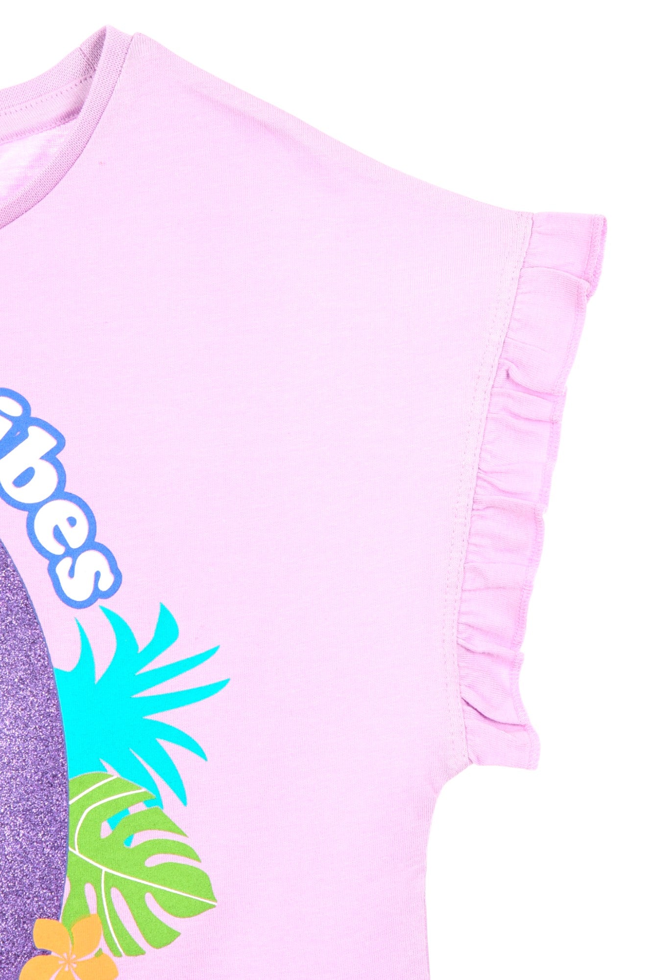 Vaiana T-Shirt mit Glitzer & Rüschen für Mädchen Gr. 98 - 128 cm
