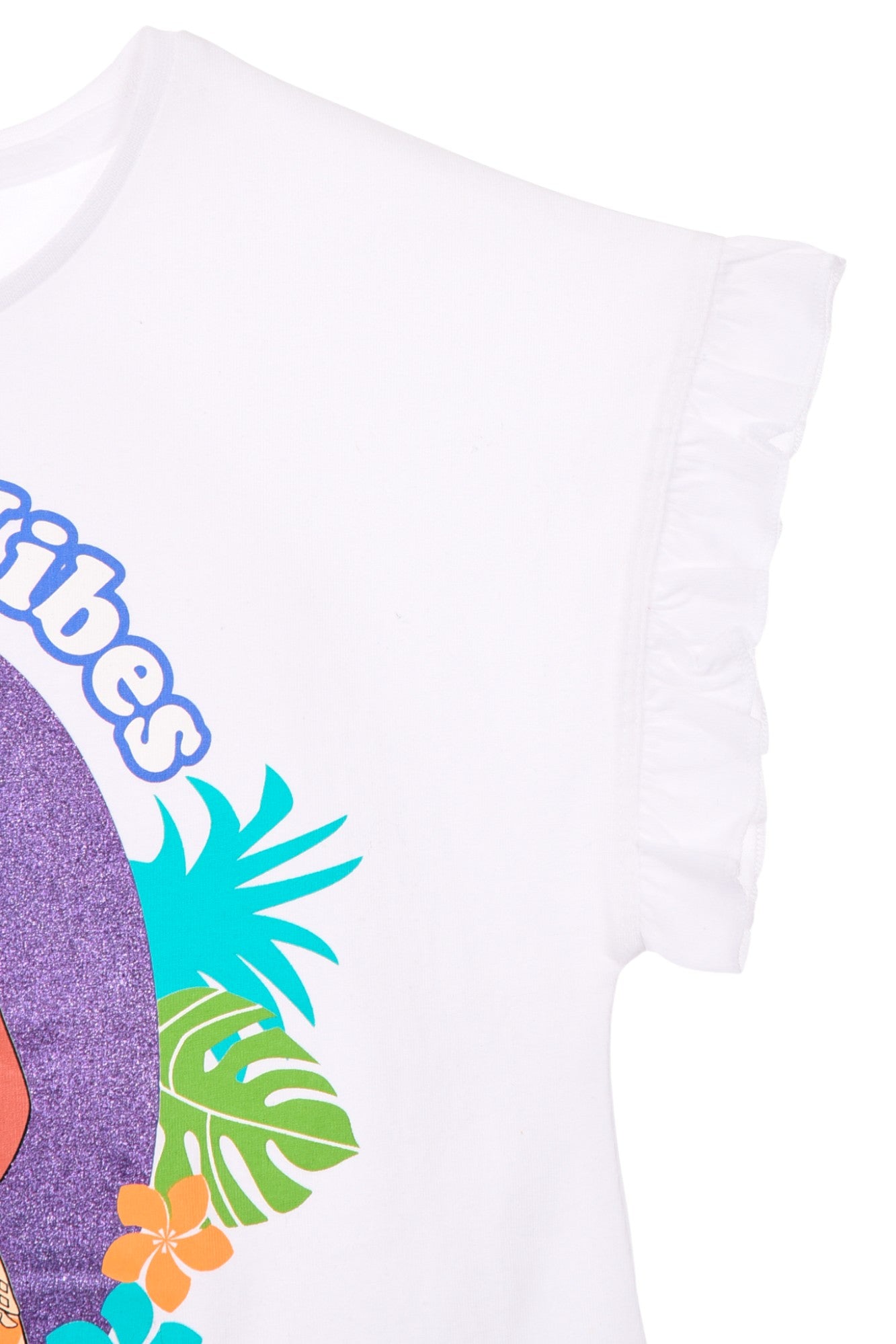 Vaiana T-Shirt mit Glitzer & Rüschen für Mädchen Gr. 98 - 128 cm