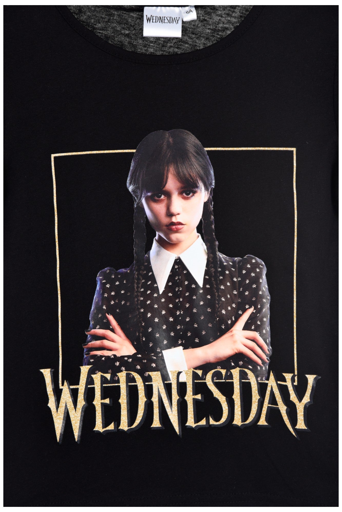 Wednesday T-Shirt für Mädchen mit Glitzer Gr. 116 - 152 cm